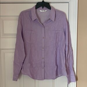100% cotton Lavender Button-Up Shirt Riders by Lee
